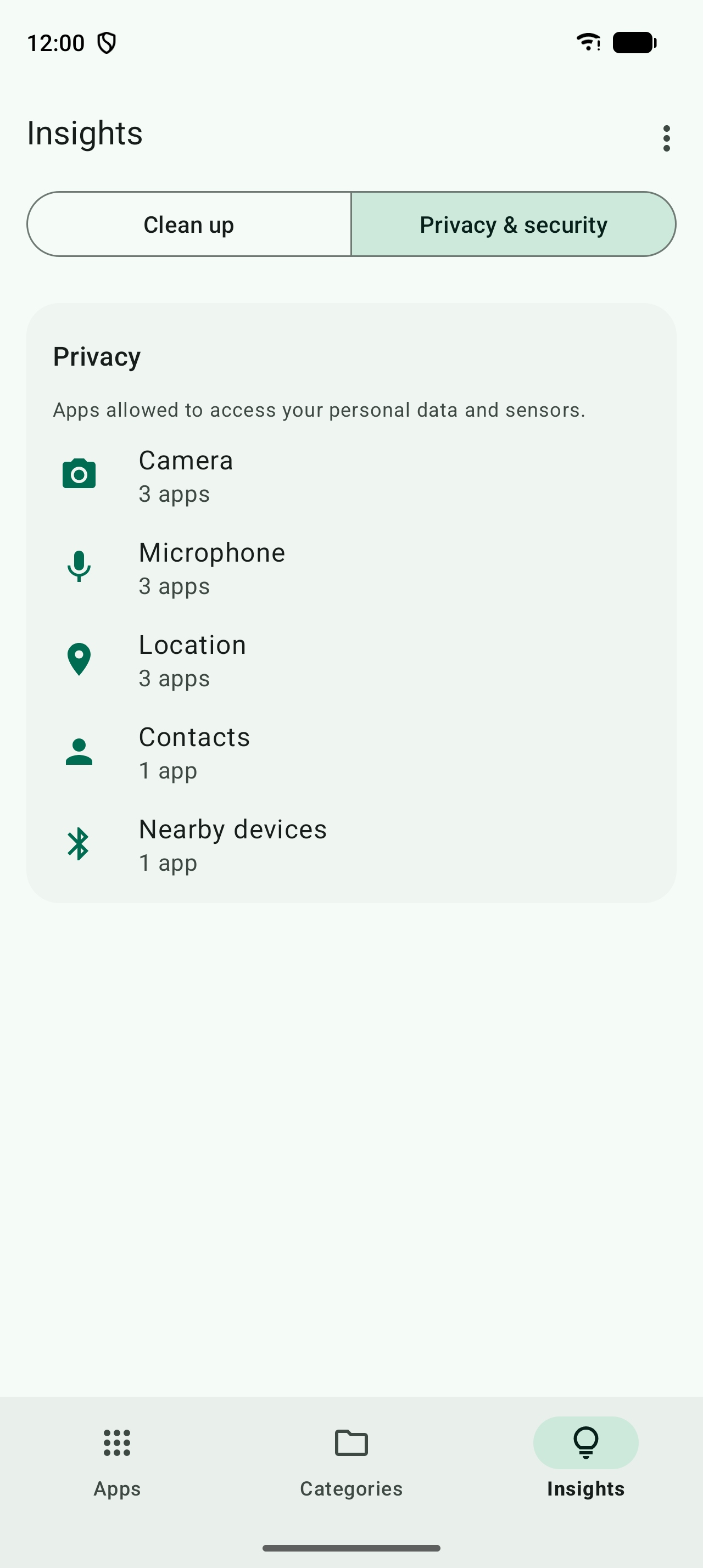Insights privacy and security screen